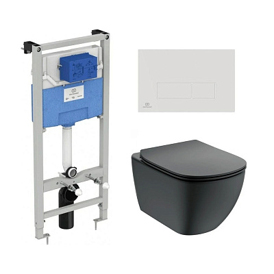 Комплект Ideal Standard подвесной унитаз, инсталляция, кнопка, сиденье T3868V3/121AC