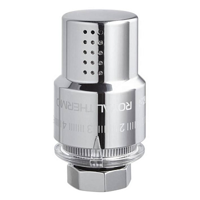 Термоголовка Royal Thermo Design жидкостная М30х1,5 пластик хром Термоголовка Royal Thermo Design жидкостная М30х1,5 пластик хром