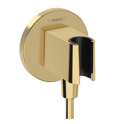 Подключение душевого шланга Hansgrohe Fixfit S с держателем 26888990, золото