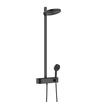 Душевая система Hansgrohe Pulsify S Showerpipe 260 2jet с термостатом для ванны, матовый черный 24240670