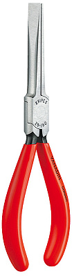 Плоскогубцы KNIPEX телефониста, плоские губки 55 мм с крестообразной насечкой, 160 мм, чёрные, 1К ручки