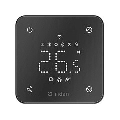 Комнатный термостат Ридан сенсорный RSmart-FB с Wi-Fi подключением 230V, встраиваемый, черный (088L1144R)