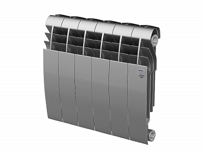 Биметаллический секционный радиатор отопления Royal Thermo Biliner 350 / Silver Satin / 6 секций