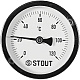 Термометр Stout биметаллический с погружной гильзой 75 мм, Dn 63 мм, 1/2 , 0...120С