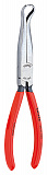 Плоскогубцы KNIPEX механика, плоскокруглые губки под углом 45 с крестовой насечкой, для захвата свечей зажигания, 200 мм, чёрные, 1К ручки