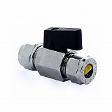Кран шаровой Tiemme SMALL 2942 мини, обжим, 15х15 флажок