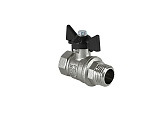 Кран шаровой Valfex латунный DeltaPro для воды 3/4 ВР/НР бабочка, НИКЕЛИР-Й