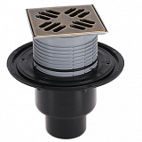 Трап HL 310NPr-3000 с Сухим сифоном, с решеткой 037Pr.32E - Цвет бронза