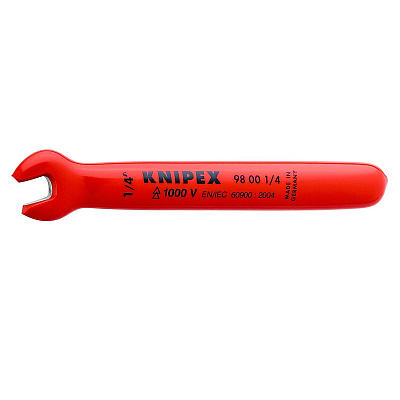 Ключ гаечный рожковый KNIPEX дюймовый VDE, размер под ключ 1/4 , 108 мм, диэлектрический