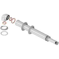 Комплект дымохода Rommer АНТИЛЕД 60/100 - 1000мм (Bosch, Buderus, Navien S/C/E, Baxi ECO Nova/Classic, Baltur, Fondital) в комплекте фланец