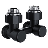 Узел нижнего подключения радиатора Royal Thermo Design, 1/2x3/4EK, угловой, 50 мм, черный