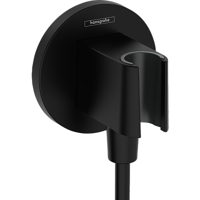 Подключение душевого шланга Hansgrohe Fixfit S с держателем 26888670, матовый черный