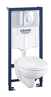 Система инсталляции Grohe Solido с подвесным унитазом Lecico Perth, 4 в 1, микролифт, панель Skate Air Система инсталляции Grohe Solido с подвесным унитазом Lecico Perth, 4 в 1, микролифт, панель Skate Air