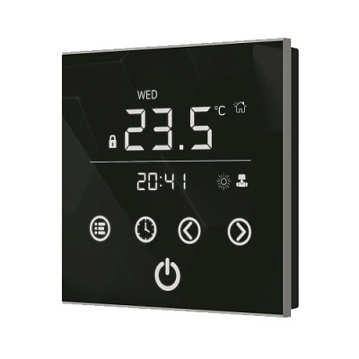 Комнатный термостат Varmann Vartronic с сенсорным дисплеем, черный, для конвекторов с естественной конвекцией (703101)