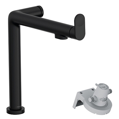 Смеситель для кухни Hansgrohe Aqittura M91 240 подключение к фильтру, матовый чёрный 76804670