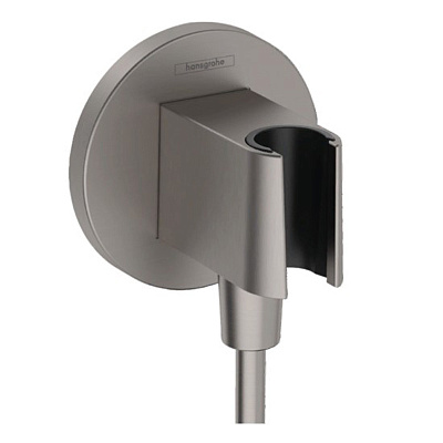 Подключение душевого шланга Hansgrohe Fixfit S с держателем 26888340, черный хром