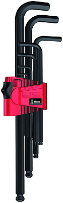 Набор Г-образных ключей WERA 950/9 PKL BM Hex-Plus BlackLaser 6 с шаром, 9 пр., 1.5/2/2.5/3/4/5/6/8/10 мм