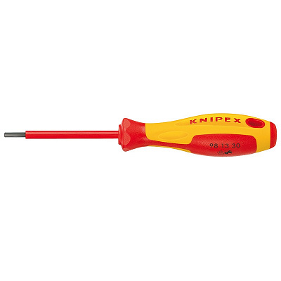 Отвертка KNIPEX VDE для винтов с профилем внутренний шестигранник , HEX 6 мм, длина стержня 100 мм, 212 мм, 2-компонентная рукоятка, диэлектрическая