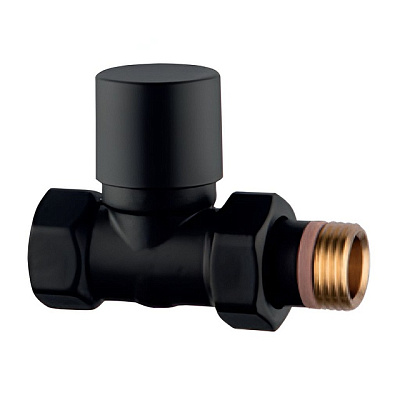 Клапан запорно-балансировочный Stout Design черный, прямой 1/2 (SVLD-0001-000015B)
