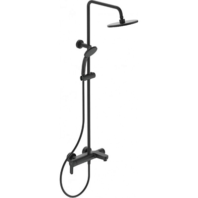 Душевая система Ideal Standard IDEALRAIN в комплекте с настенным смесителем для ванны/душа CERAFINE O, матовый черный BC525XG