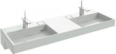 Раковина-столешница Jacob Delafon Terrace двойнаяс подсветкой 150x49 белая