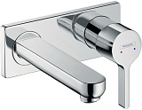 Встраиваемый смеситель Hansgrohe для раковины Metris S настенный, излив 165мм Hansgrohe хром 31162000