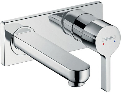 Встраиваемый смеситель Hansgrohe для раковины Metris S настенный, излив 165мм Hansgrohe хром 31162000