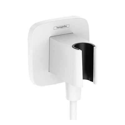 Подключение душевого шланга Hansgrohe Fixfit Q 26887700, матовый белый