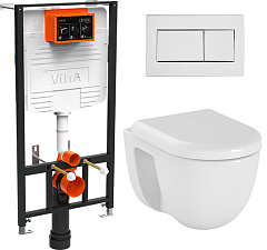Комплект Vitra S40 подвесной унитаз, инсталляция, кнопка, сиденье 9005B003-7211