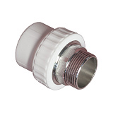 Муфта полипропиленовая Valfex переходная с наружной резьбой 20 x 3/4, белая