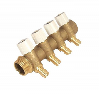 Коллектор Uponor Q E КОЛЛЕКТОР SH 1 НР/ВР С ВЕНТИЛЯМИ, 3X16 Ц/Ц38ММ