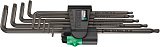 Г-образный ключ WERA 967/9 TORX XL 1 цинковое фосфатирование, удлиненные, с шаром, 9 пр., TX 8/9/10/15/20/25/27/30/40