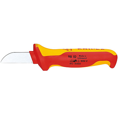 Нож KNIPEX для кабеля VDE, 190 мм, диэлектрический, 2-компонентная рукоятка SB