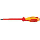 Отвертка KNIPEX VDE Pozidriv PZ2, длина стержня 100 мм, 212 мм, диэлектрическая, 2-компонентная рукоятка
