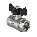 Кран шаровой Valfex латунный DeltaPro для воды 3/4 ВР/ВР бабочка, НИКЕЛИР-Й