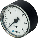 Манометр Stout аксиальный, 6 бар, 50 мм, 1/4