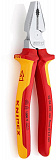 Плоскогубцы KNIPEX комб. VDE для тяж. нагрузок, рез: провол. твёрд. d 2 мм, роял. струна d 1.5 мм, кабель d 10 мм (16 мм?), L-160 мм, хром, 2К ручки