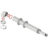 Комплект дымохода Rommer АНТИЛЕД 60/100 - 1000мм (Baxi (кроме ECO Nova/Classic), Viessmann, Kiturami, Mizudo, Beretta, Oasis, Wolf, Tiberis, DeDietrich) хомут в комплекте
