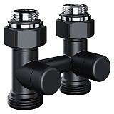 Узел нижнего подключения радиатора Royal Thermo Design, 1/2x3/4EK, прямой, 50 мм, черный