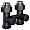 Узел нижнего подключения радиатора Royal Thermo Design, 1/2x3/4EK, прямой, 50 мм, черный