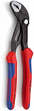 Переставные клещи KNIPEX COBRA , 42 мм (1 1/2 ), под ключ 36 мм, 180 мм, серые, 2К ручки, страховочное крепление