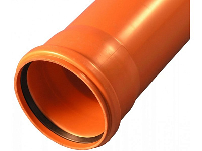 Труба для наружной канализации Valfex D200 с раструбом L=5 м (200x5000) рыжая