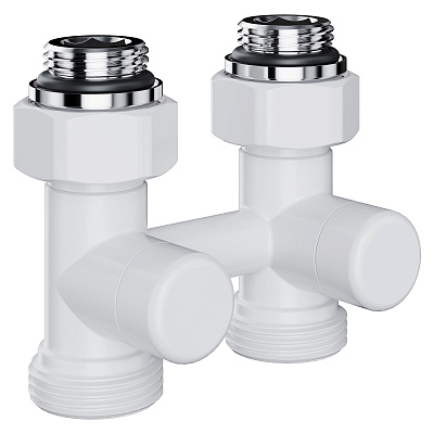 Узел нижнего подключения радиатора Royal Thermo Design, 1/2x3/4EK, прямой, 50 мм, белый