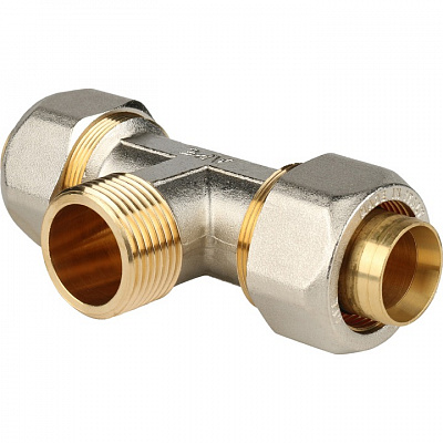 Тройник Stout переходной с наружной резьбой 3/4 х20