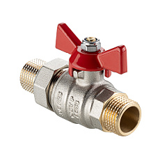 Кран шаровый VALTEC BASE-ГОСТ со сгоном с рукояткой-бабочкой нар.-нар. DN20, PN40, 3/4 (VT.226S.N.05)