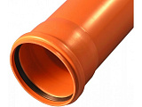 Труба для наружной канализации Valfex D110 с раструбом L=1 м (110x1000) рыжая