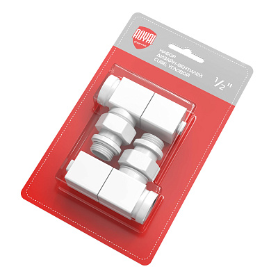 Набор ручной регулировки Royal Thermo Design CUBE, угловой, белый Набор ручной регулировки Royal Thermo Design CUBE, угловой, белый