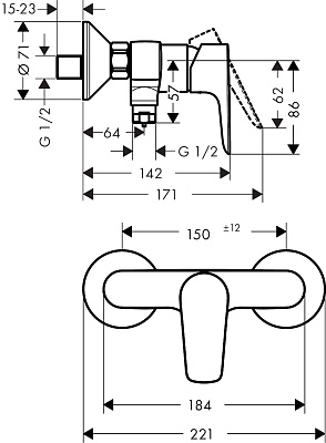Смеситель для душа Hansgrohe Talis E 71760000