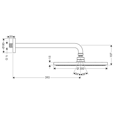 Верхний душ Hansgrohe Raindance Air 300 27493000