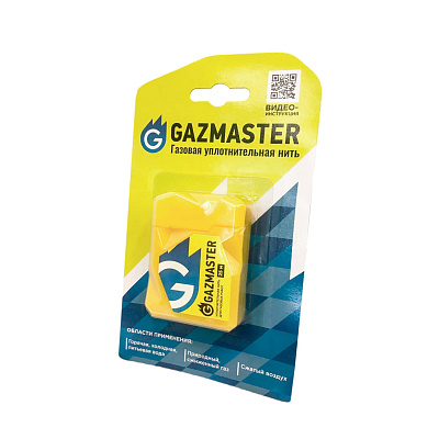 Уплотнительная нить Сантехмастер GAZMASTER газовая 25 метров бокс, блистер